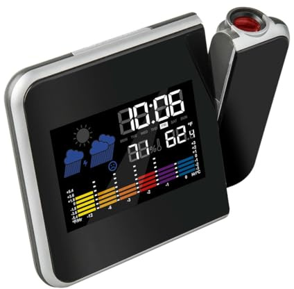 Levitantes Stazione meteo interna con proiettore, più sensori, previsioni meteo e orologio, ideale per il controllo del clima a casa.