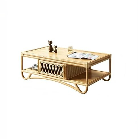 Décor De Maison Petite Table Basse en Bois de rotin for Balcon, Chambre à Coucher, Salon, Table d'appoint, Table à thé, Simple, for séjour chez l'habitant Tables Basses pour Le Salon