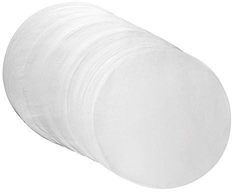 ULTECHNOVO 50 Pièces Papier de Barbecue Rond Non Adhésif Doublure de Cuisson Papier pour Cuisine et Restaurant Blanc Diamètre