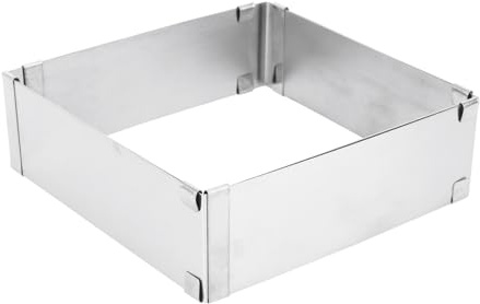 Gatuida Moule Carré INOX Réglable pour Gâteau et Mousse Moule Pâtisserie DIY Acier Inoxydable Alimentaire Cuisson Gâteau Mesure pour Maison et