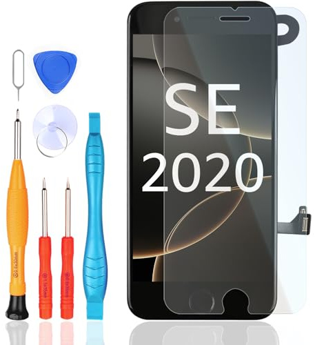 LL TRADER Display für iPhone SE 2020 4.7 LCD Retina FHD Bildschirm Ersatz mit Home-Button, Näherungssensor, Frontkamera, Lautsprecher und Reparatur Tool Kits(Schwarz)