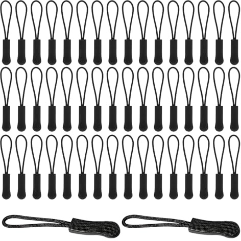 LIQWEI 50Pcs Zipper Pull, Backpacks Zipper Pulls, Zippers Pulls Replacement Zippering Pull Tab, Luggage Zippers Pulling for Luggage, Backpacks, Jackets, Purses, Handbags
