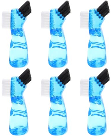 OUNONA 6pièces Brosse pour Prothèses Dentaires Double Face Nettoyage Manche Court Lot de Voyage et Usage Quotidien
