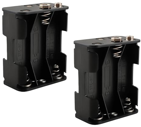 Perfect Pairz BH363 Lot de 2 piles AA à 6 cellules pour alimentation sûre ou sauvegarde de la mémoire, expériences d'étudiants, projets de loisirs, noir
