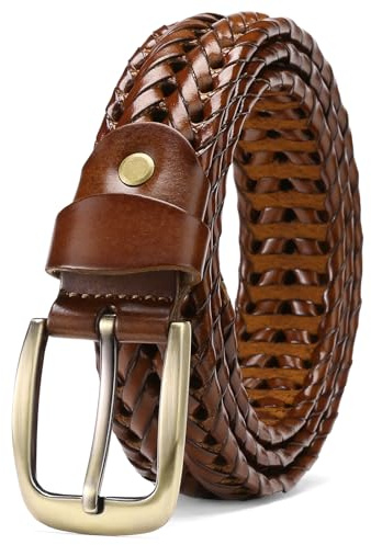 SENDEFN Gürtel Herren,Ledergürtel Herren 35mm, Flechtgürtel Einstellbare Gürtel für Business und Casual Anlässe