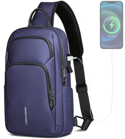 hk Borsa a tracolla da uomo con porta di ricarica USB Zaino a Tracolla