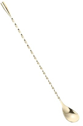 DRESSOOS Cuchara Mezcladora de Bebidas de Bar 30 Cm Acero Inoxidable 304 Mango Largo para Cócteles y Cocina Utensilio Profesional para Mezclar