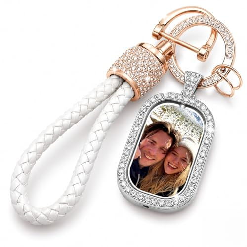 Porte-clés Personnalisé Photo Porte Clef Personnalisable Cadeau pour Petite Amie Femme Maman Mamie Saint-Valentin Fête des Mères Anniversaire