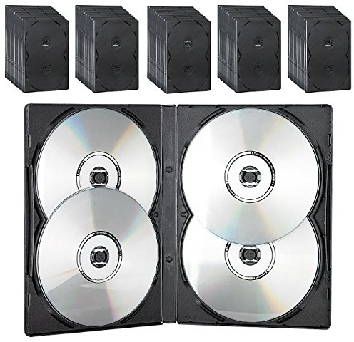 PEARL CD/DVD-Leerhülle: CD/DVD Soft Hülle für 4 DVDs 50er-Set schwarz (Leerhüllen für CDs &, Hüllen Fach)