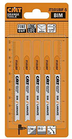 CMT JT101BIF-5 Set di 5 Lame per Seghetti Alternativi per Legno, Arancione/Grigio