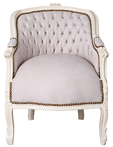 PALAZZO INT Barocker Sessel Creme Barockstuhl Holz gepolstert Antik Look