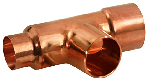 Supply Giant DDSU1001 Reducing Tee Fitting with Solder Cups for Cop, 1 X 1/2 X 3/4, Copper