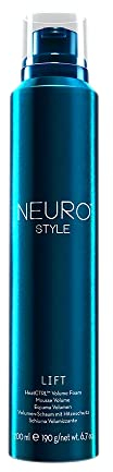 Paul Mitchell Neuro Lift HeatCTRL Volume Foam – veganskt leave-i-skum-fast utan parabener, stylingmousse för optimalt värmeskydd, 200 ml