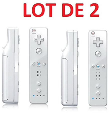 2 X Télécommande Wiimote pour Nintendo Wii et Wii U - Blanc