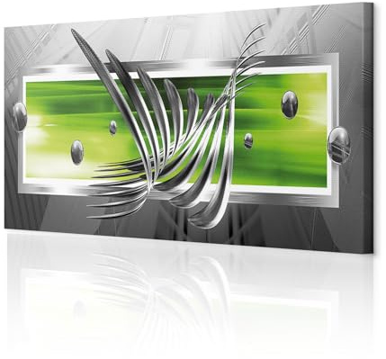 decomonkey Bilder Abstrakt 120x40 cm 1 Teilig Leinwandbilder Wandbild 3d | Strukturleinwand, Holzkeilrahmen, Bild auf Leinwand, Kunstdruck, Wanddeko, Wohnzimmer, Wanddekoration, Kugeln, schwarz, grün