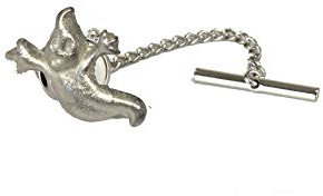 Giftsforall Krawattennadel mit Kette, 1,8 cm x 1,8 cm, aus englischem Zinn