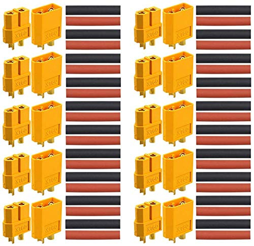 RUNCCI-YUN 20 Stück (10 Paar) XT-60 Connector -XT-60 Männlich Weiblich Rundstecker Stecker - Hochstrom Stecker für RC Lipo Akku