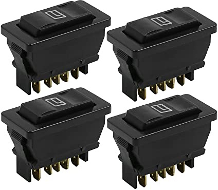 sourcing map Interruptor De Elevalunas Pulsador 4Pcs 12V 5 Patillas | Universal, Material: Plástico De Alta Calidad, Respetuoso Con El Medio Ambiente, Fácil Instalación, Reemplazo Directo