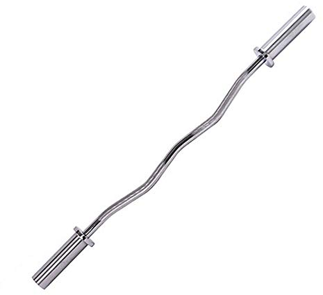 Hantelstange 4ft / 5ft Olympisch Hantel Curlstange Lochdurchmesser 50mm mit 2 x Kragen, Heimfitnessgeräte,1.5m-Curved
