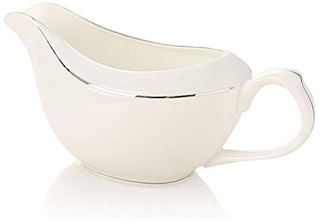 XXXXW Cruche à Lait Saucière en céramique versage Facile Gravy Saucière Restaurant de l'hôtel Maison Vaisselle en céramique Pot à Lait Saucière (Color : Silver)