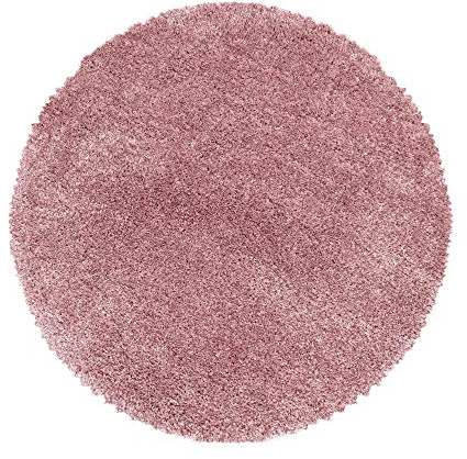 Carpetsale24 Shaggy Hochflor Teppich Rosa 200 cm Rund Extra Weich & Waschbar - Jute Rückseite für Fußbodenheizung, Einfarbig & Flauschig für Wohnzimmer & Schlafzimmer