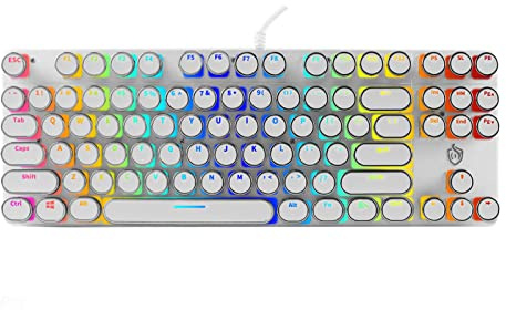 CHUYI Mechanische Tastatur mit blauem Schalter, Copywriter, Typisten und Programmierer (weiß)