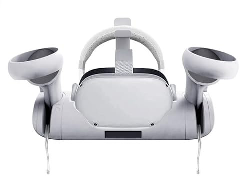 Para Oculus Quest 2 VR estación de carga de controlador multifuncional,base de refrigeración,estación de acoplamiento de doble carga para soporte Oculus Quest 2 VR (blanco,Oculus Quest2) KJH-OQ2-001