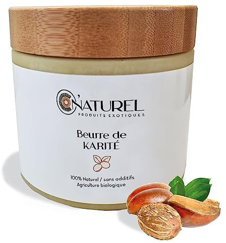 Beurre de Karité BIO O' NATUREL 500ml - Non Raffiné et Éthique - Soin Hydratant et Protecteur pour Peau et Cheveux - Riche en Vitamine A, E & D - 100% Naturel et Artisanal (500ml)