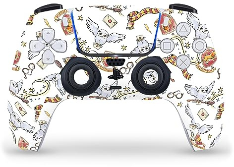 Head Case Designs Officially Licensed Harry Potter Hedwig Owl Pattern Graphics Vinyl Faceplate Sticker Gaming Skin Decal Cover Compatible With Sony PlayStation 5 PS5 DualSense Controller