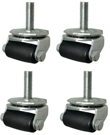 Schwerlast-Rollen Belastung 130kg pro Rolle Gewinde m12 geringe Schwerkraft Räder für Möbelrollen 1 Zoll Leise Nylon Lenkrollen doppelt gelagert für Wagen Einlegeböden Ausrüstung 4 Stück