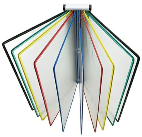 CIRONI Wand-Referenz-Organizer – Desktop-Flip-Display-Ordner, PVC- und Metall-Akten-Organizer für den Schreibtisch, Katalog-Display-Rack, mit 10 Display-Taschen, für Büro/Heim-Display und Aufbewahr