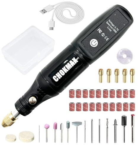 CHOKMAX Cordless Rotary Tool, 3.7V Li-ion Mini Rotary Multi-Tool Kit with 42pcs Accessories Electric Rotary 16000rpm Speed DIY Grinder for Polishing, Cleaning and Engraving
