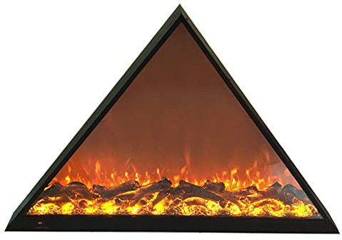 CONCERN Fireplace Wide Recessed And Wall Mounted Fireplaces With Remote Control, Unique Triangular, For The Living Room Bedroom Decoration Electric Fireplaces