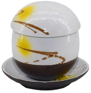 WouND Coquetier à la Vapeur de Style Japonais, Bol en céramique avec Couvercle, Tasse à ragoût, Bols à Dessert, Bol à Soupe à la Vapeur, Tasse à Vapeur