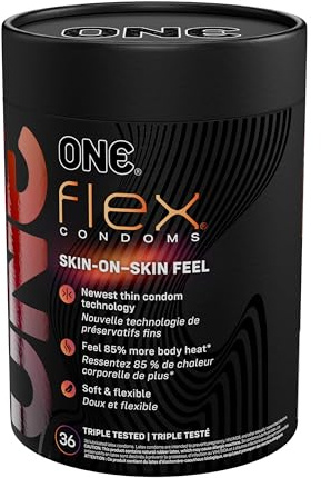 ONE® Flex™ Condoms︱ Next Generation Condoms Enhanced with Graphene, The World's Thinnest & Strongest Material︱Advanced Sensation︱ Ultra Thin, Flexible, Strong︱Nontoxic, Vegan, Non-GMO︱36 Count