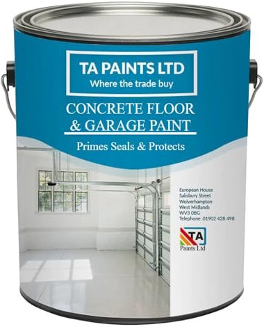 T A Paints Ltd Universal Floor Paint - Hardwearing Industrial Floor Coating - Suitable for Metal, Wood, Concrete & Brick - Ideal for Garages & Factories (2.5 Litres, Black)