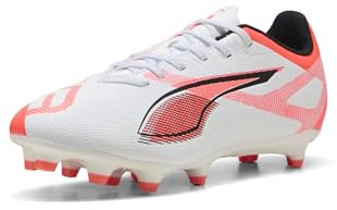 Puma Ultra Play Firm, tacos de fútbol artificiales para hombre, Blanco-negro-rojo brillante, 11
