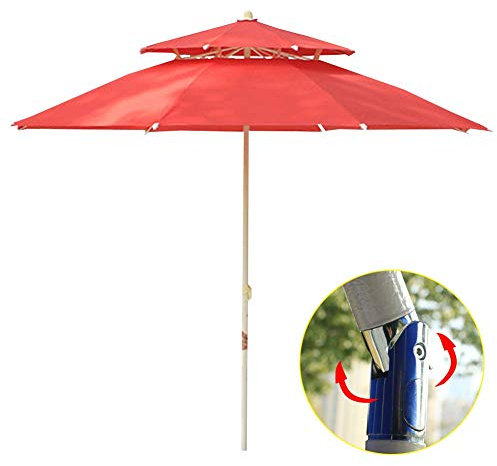 Ombrellone da giardino inclinabile 2,3 M Ombrellone da giardino, baldacchino a doppio livello Ombrellone a sbalzo Banana Parasol Patio da giardino con manovella inclinabile per esterni/giardini/balcon