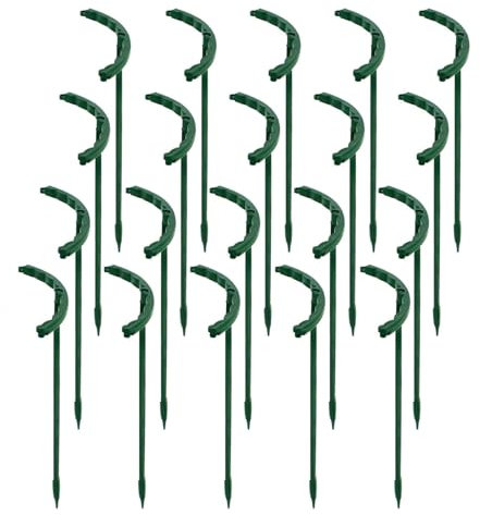 Plant Support Rings,Set of 20 Plant Support Round Plant Cages and Supports Plant Support Stakes Half Round Plant Support Garden Supports for Outdoor Garden Small Plants Indoor FlowersPlant Supports