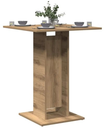 IBUQDDV Gartentische Bartisch küche Kitchen Table Lounge Tisch Bistrotisch Artisan-Eiche 60x60x75 cm Holzwerkstoff für Esszimmer Küche Arbeitszimmer
