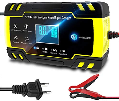 Booster Avviamento Auto Digital Display 12V-24V 8A automatico pieno auto di potere del caricabatteria di impulso di riparazione caricabatterie asciutto bagnato batteria-caricabatterie Carica Batteria