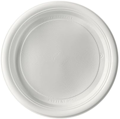 Generico 20/100/200 Piatti piani di plastica RIUTILIZZABILI da 21cm piatti rigidi | piatti Lavabili 20 Cicli in Lavastoviglie ok microonde (50 PEZZI)