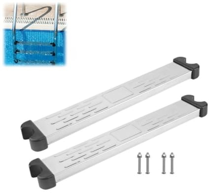 304 Stainless Steel Pool Ladder Replacement Steps - Anti-Slip Rungs for Above & In-Ground Swimming Pools, Universal Fit Most 1.9 Diameter Ladders (2)