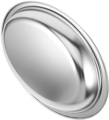 LOORGVEL Stainless Steel Oval Serving Plate Deepened Silver Dish | Smooth Surface, Fine Workmanship, Table Setting and Festival Use, Suitable for Food and Fish