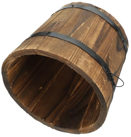 SUPVOX Pot De Fleurs Bois Carbonisé Jardinière Vintage pour Plantes Conteneur De Plantation Multifonctionnel