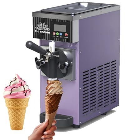 LMYYDES Máquina Profesional de Helados de sobremesa, 450 W, 3,5 L, para Helado Suave, Yogur, Sorbete, Gelato y Bebidas, con autolimpieza. Medidas: 51 x 20 x 40 cm. Purple