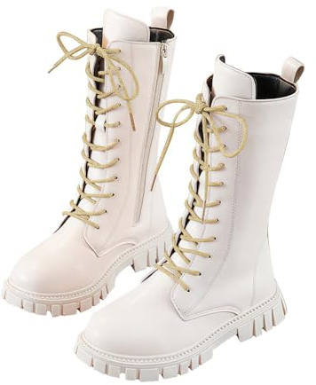 HAOLEI Stivali Invernali Da Ragazzo Comodi E Medi Alti per Ragazze Da Trekking per Attivit All Aperto Leggeri Dirndl in Tinta Unita Scarpe con Suola Antiscivolo all'aperto Vita Quotidiana