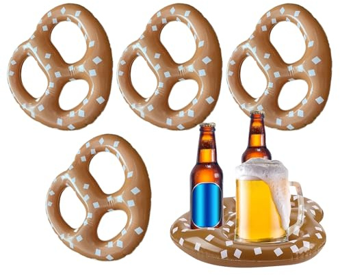 Eventerde Pretzeldekorationer | 5 stycken kringlor festdekorationer - 38 cm uppblåsbara ballonger för fester, evenemang, festivaler, skolfirande och i