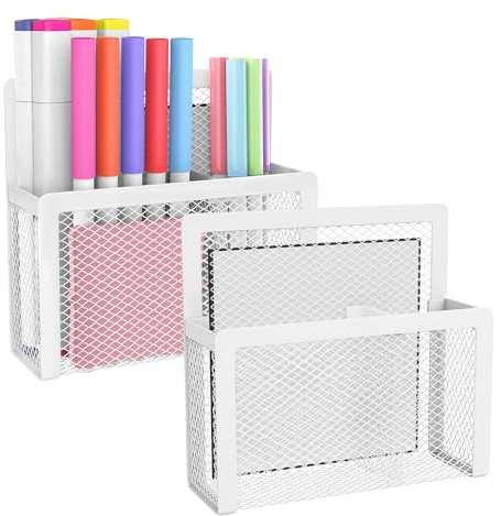 MoKo Magnetischer Stiftehalter, 2 Stück aus Netzgewebe, Weiß