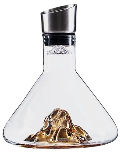 Decanter per vino con aeratore, caraffa in, dispenser integrato, elegante versatore per vino, aeratore portatile, decanter riutilizzabile per vino rosso e bianco, per servire casa, bar